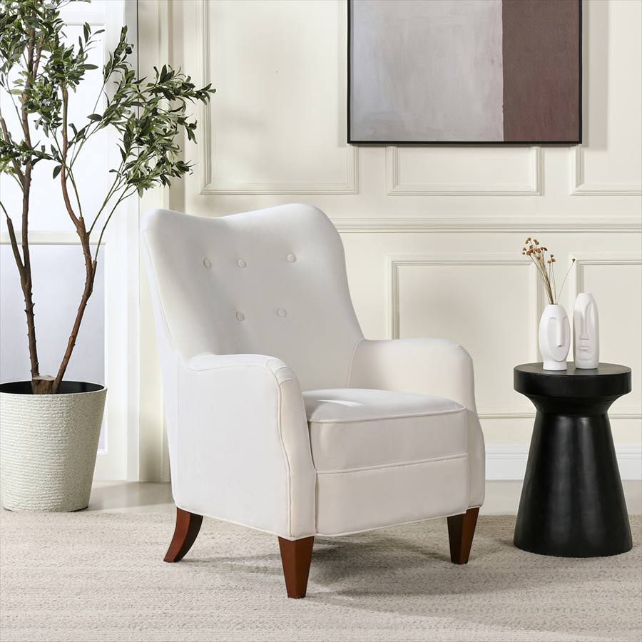 1人掛アームチェア V037 Velour Off White