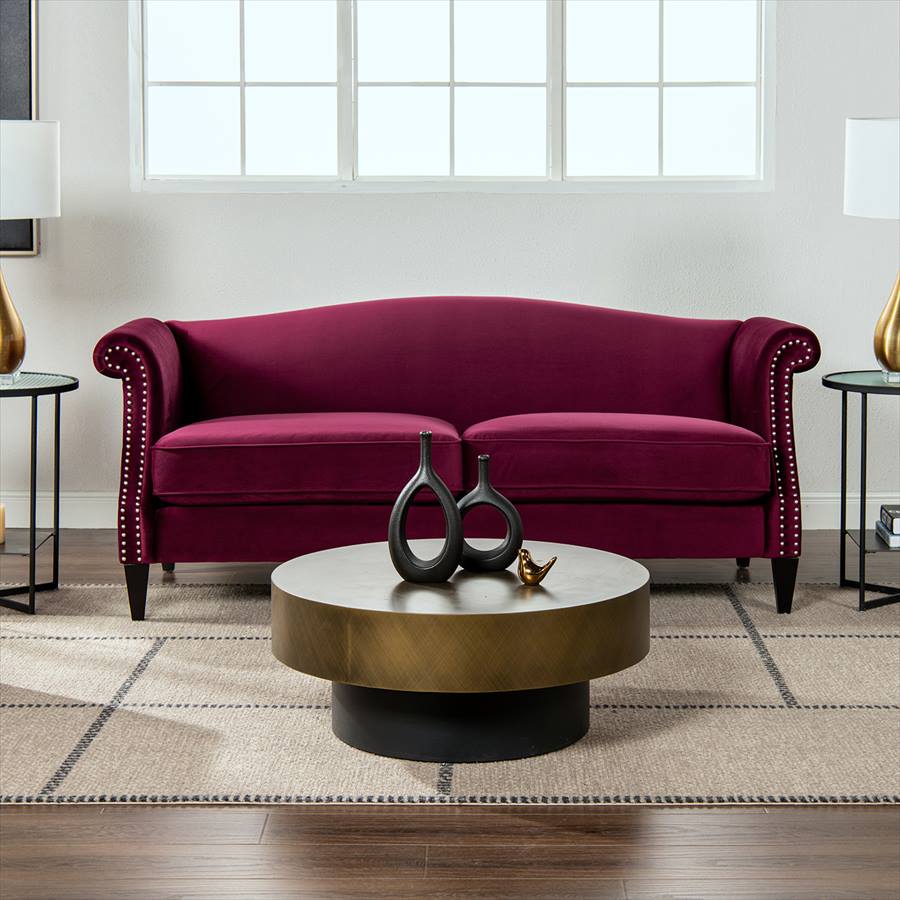 3人掛け ソファ Elaine 884 Velour Burgundy