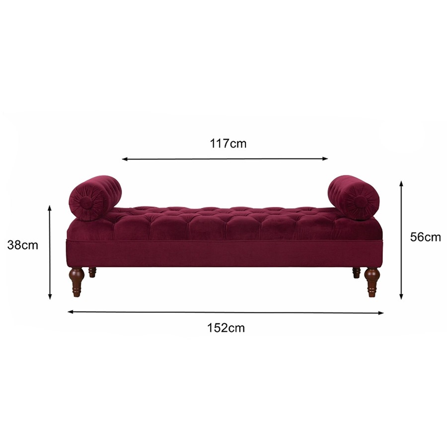 ボルスターベンチ Jocelyn 884 Velour Burgundy