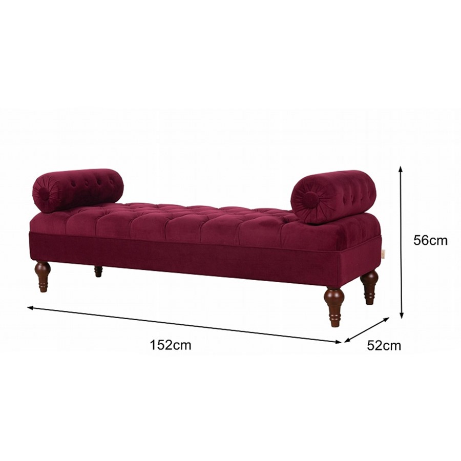 ボルスターベンチ Jocelyn 884 Velour Burgundy