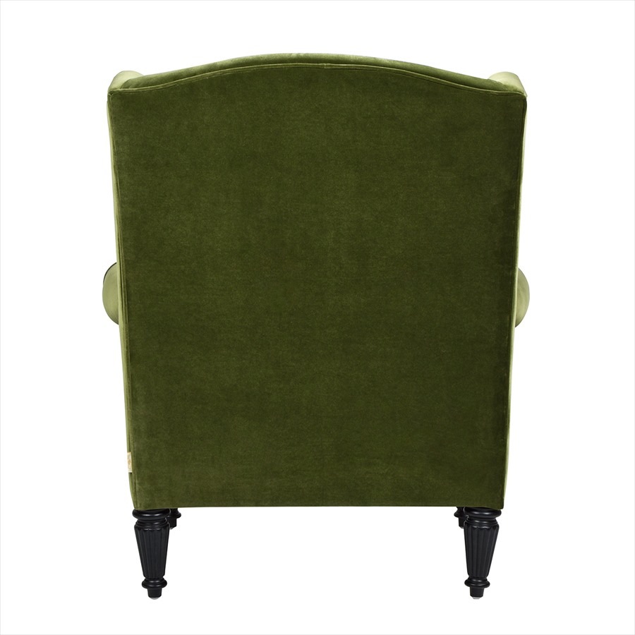 1人掛 ウィングバック アームチェア V036 Velour Olive Green