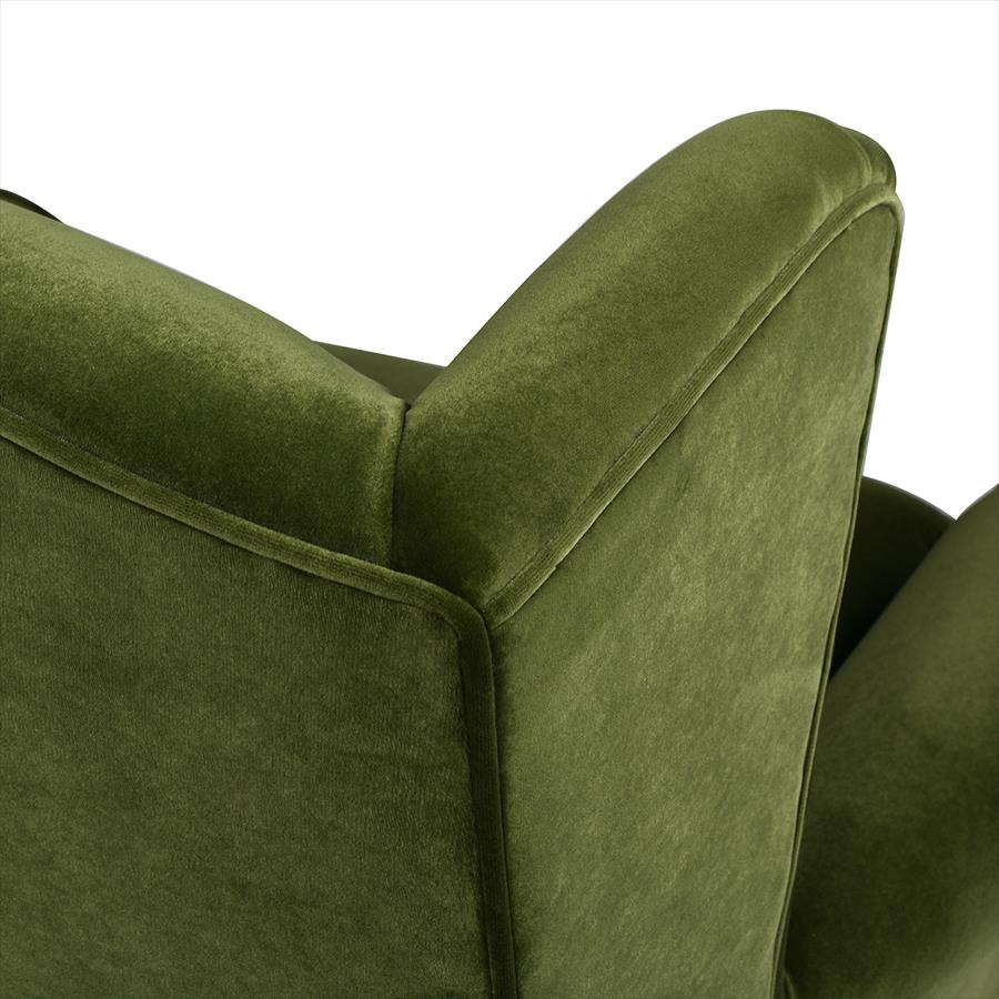 1人掛 ウィングバック アームチェア V036 Velour Olive Green