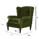 1人掛 ウィングバック アームチェア V036 Velour Olive Green