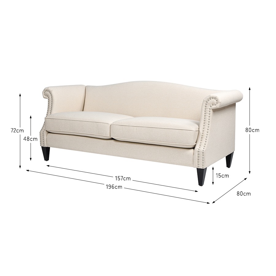 3人掛け ソファ Elaine 970 Beige