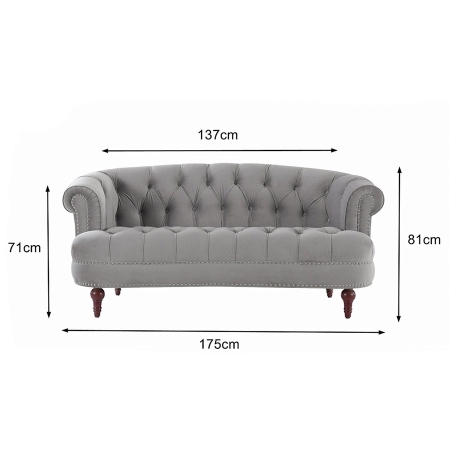 2人掛けソファ La Rosa 865 Velour Gray