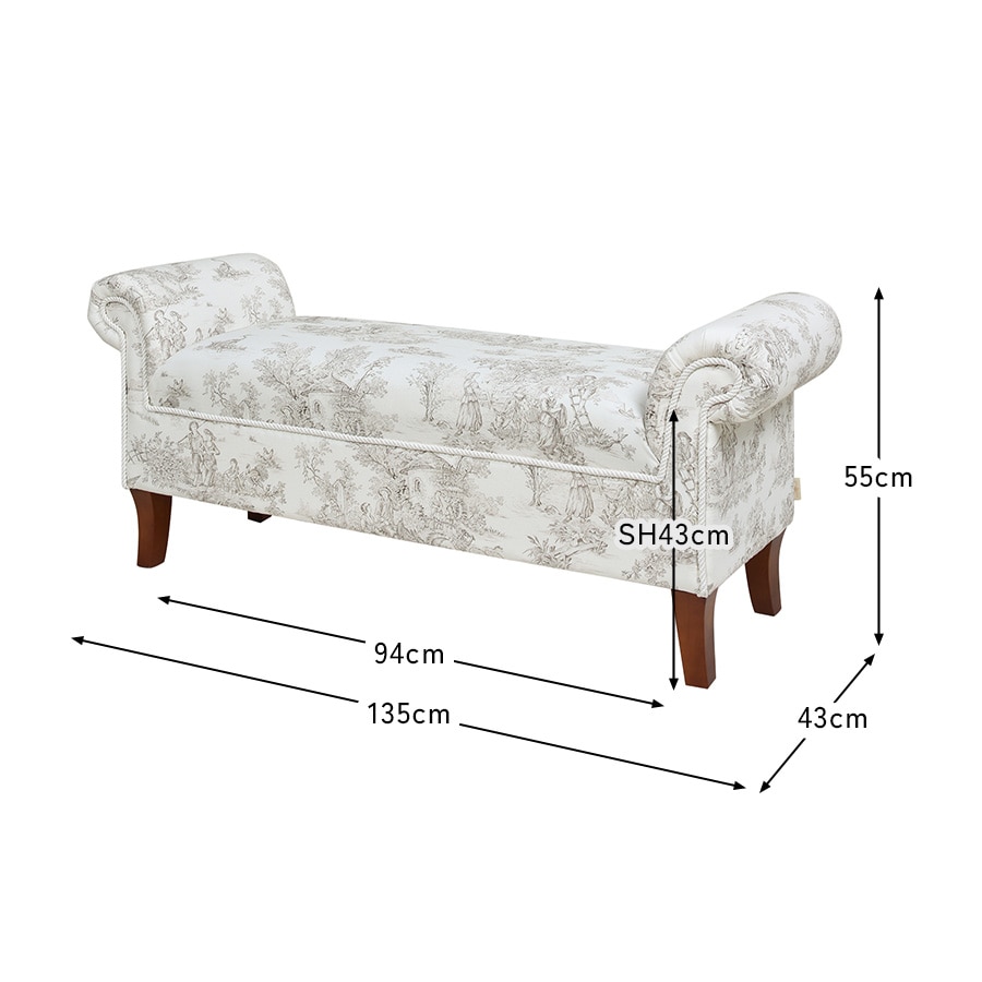ロールアームベンチ Toile de Jouy JY02