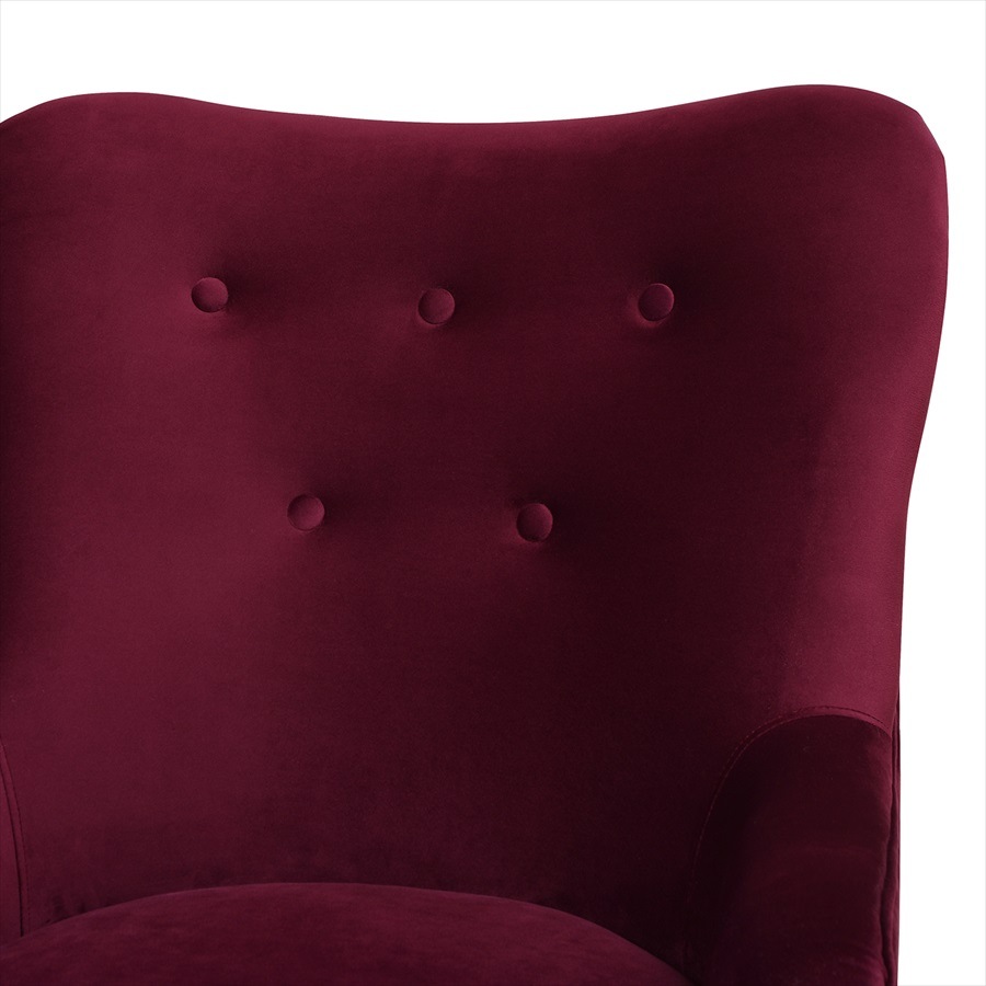 1人掛アームチェア Velour Burgundy 884