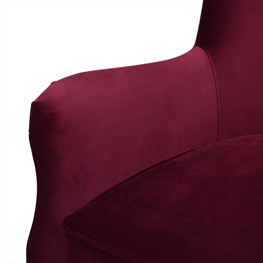 1人掛アームチェア Velour Burgundy 884