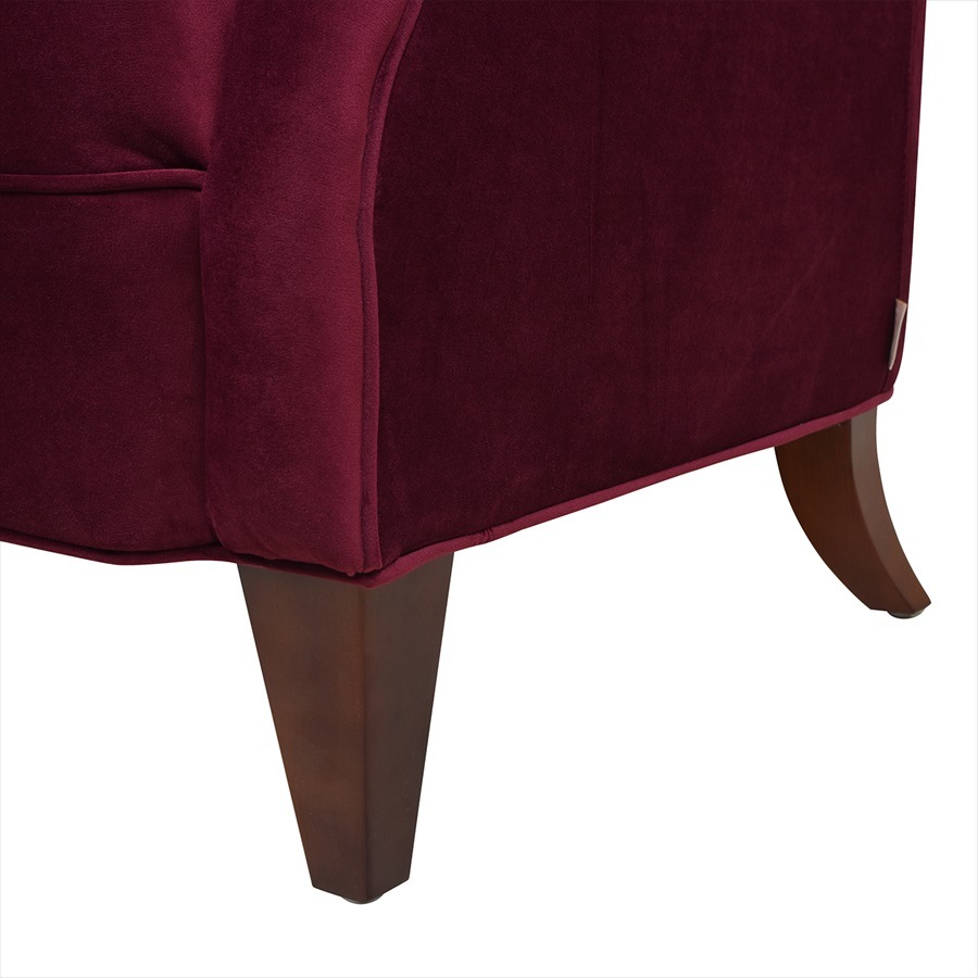 1人掛アームチェア Velour Burgundy 884