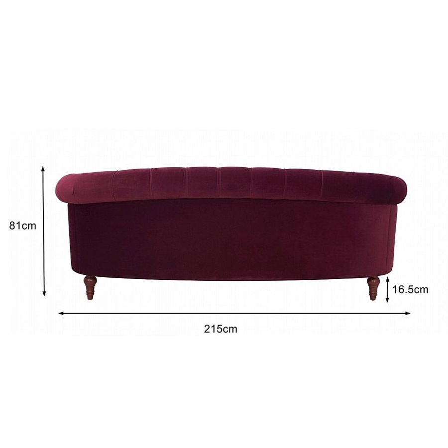 3人掛けソファ La Rosa 884 Velour Burgundy