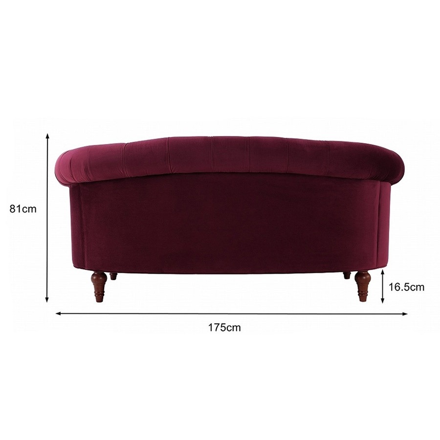 2人掛けソファ La Rosa 884 Velour Burgundy