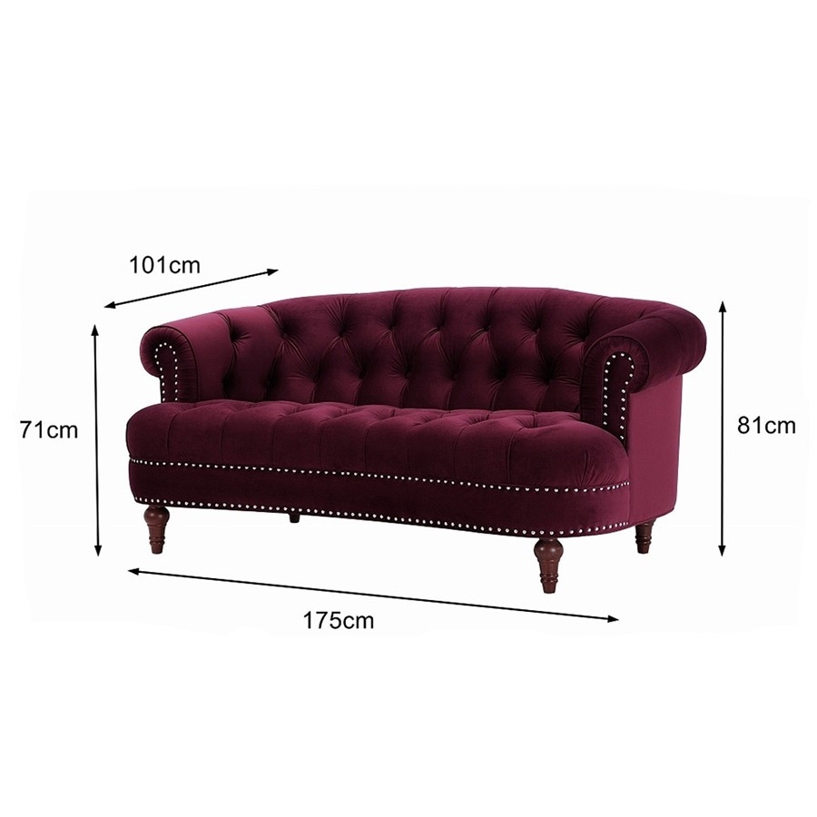 2人掛けソファ La Rosa 884 Velour Burgundy