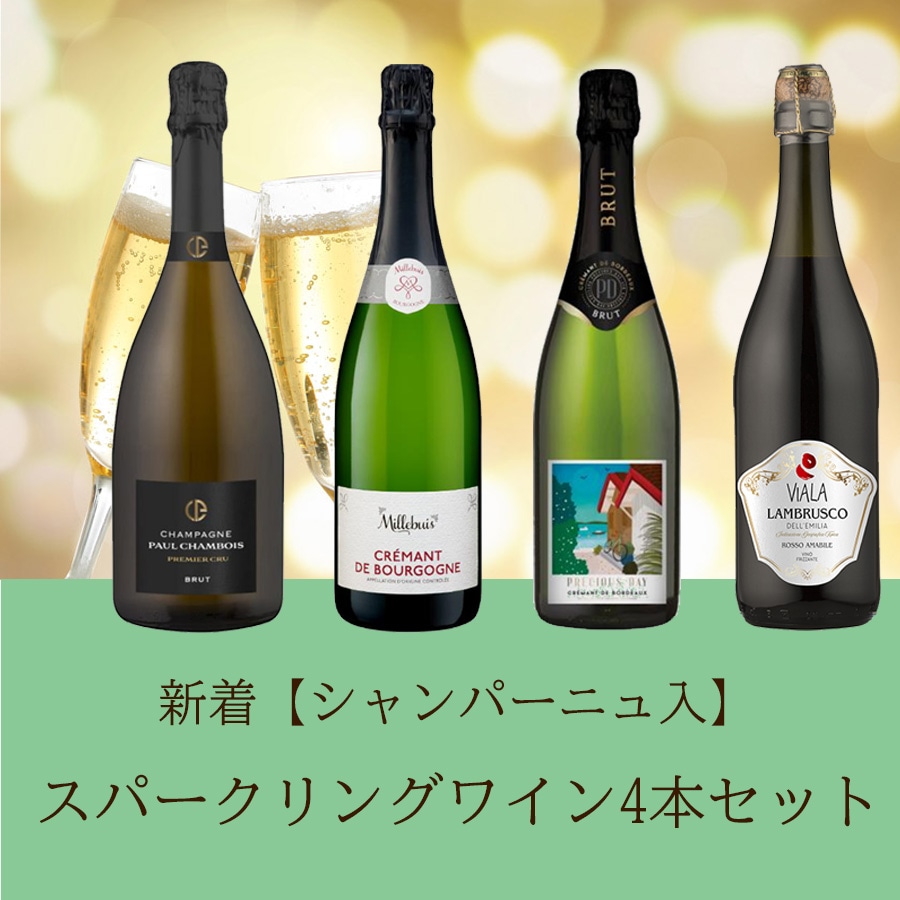 新着【シャンパン入】スパークリング4本セット