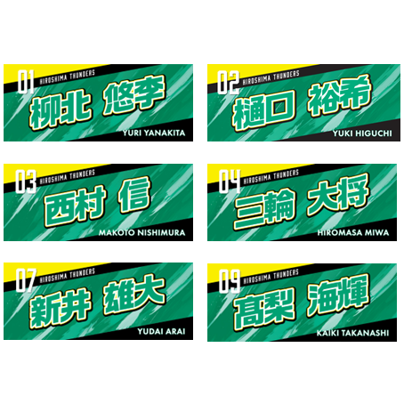 広島サンダーズ 選手名タオル25-26 | 広島サンダーズ,セール商品