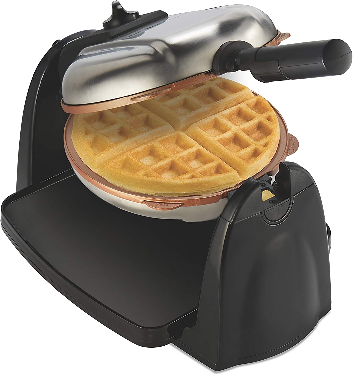 Hamilton Beach ダブルベルギーワッフルメーカー Hamilton Beach 1300 W Double Waffle Black Rotating Belgian