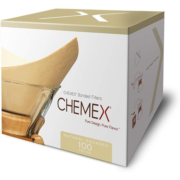 ケメックス コーヒーフィルター Chemex FSU-100 ナチュラル スクエア型 100枚入り| コーヒーメーカー|アメリカ調理家電：種類別