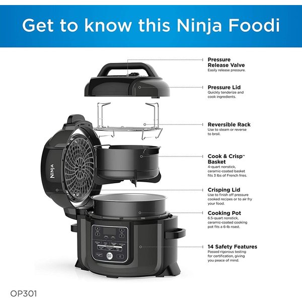 Ninja FD400エアフライヤー、圧力鍋 Ninja? Foodi? 6.5クォート 11-in-1 プロ圧力鍋+エアフライヤー