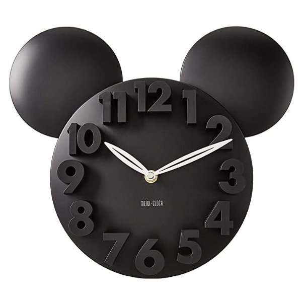 ウォールクロック 壁掛け時計 ミッキー 立体 Black ｜アメリカキッチン
