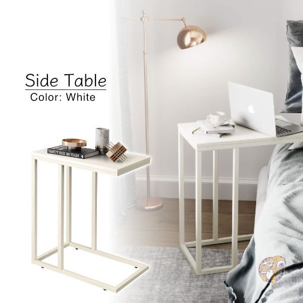 サイドテーブル デスク リビング 寝室 ソファー Cシェイプ White|その他|アメリカ調理家電：種類別