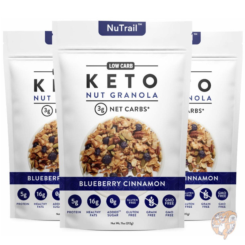 NuTrail Keto ケト ブルーベリー Nut グラノーラ ヘルシー 朝食 シリアル 312g×3袋 ローカーボ|その他|アメリカ調理家電：種類別