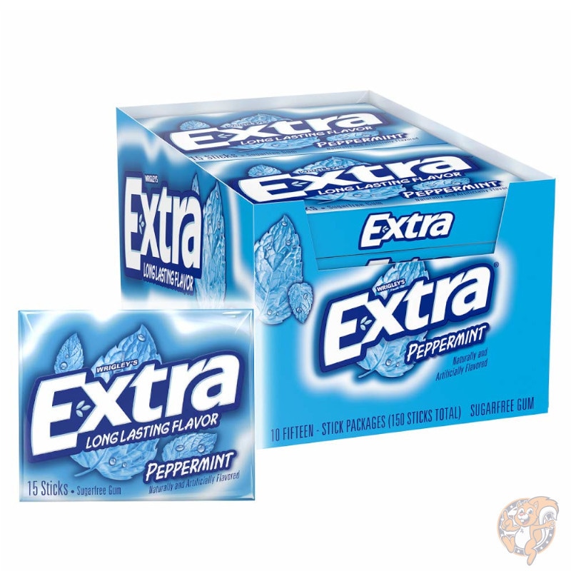 エクストラ EXTRA Peppermint ペパーミント シュガーフリー ガム 15枚入り×10パックセット|その他|アメリカ調理家電：種類別