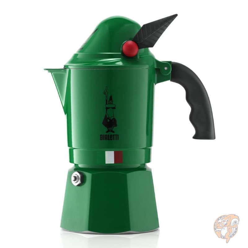 ビアレッティ アルピナ モカエキスプレス 直火式 エスプレッソメーカー 3カップ (130ml) グリーン| コーヒーメーカー|アメリカ調理家電：種類別