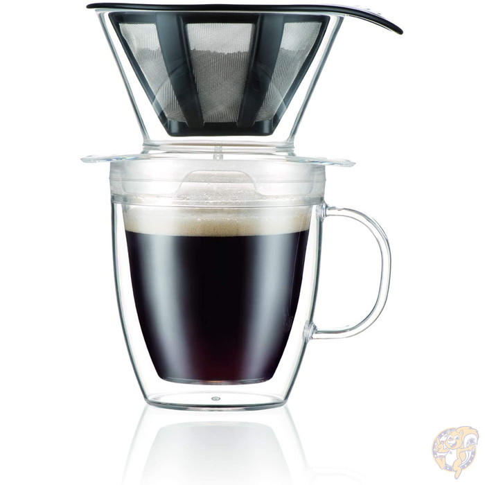 ボダム Bodum ポアオーバー コーヒードリッパー セット ダブルウォール真空 マグ フィルター(340g)|食器 |アメリカ調理家電：種類別
