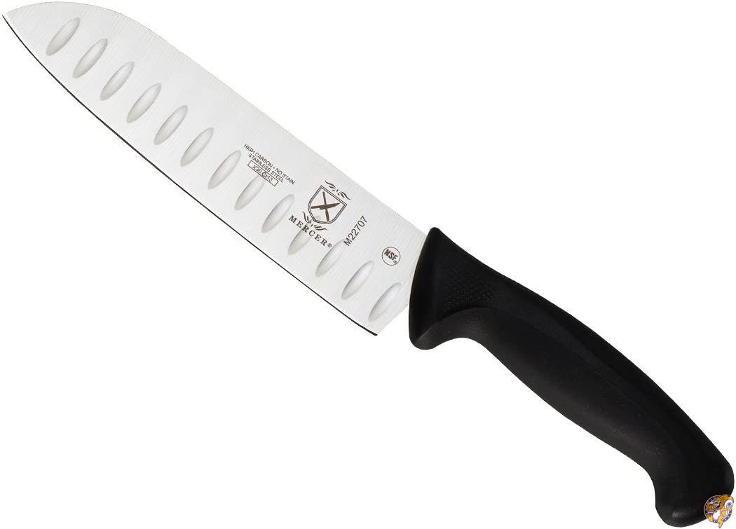 Mercer Culinary Millennia シェフナイフ 12インチ 7-Inch Granton Edge Santoku Knife ブラック M22707|包丁  ナイフ|アメリカ調理家