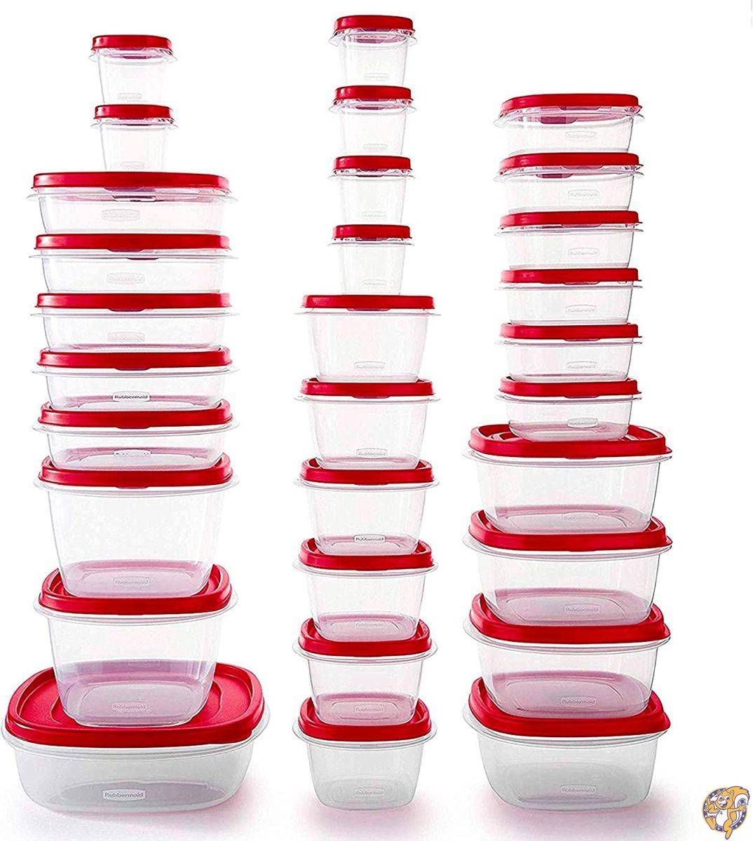 Rubbermaid(ラバーメイド) 簡単開閉の通気口付蓋 食品保存容器 30個セット (合計60個) レーサーレッド|キッチン雑貨|アメリカ調理家電：種類別