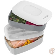 ベントゴー Bentgo クラシック オールインワン 弁当箱 積み重ね可能な ランチボックス Gray グレー カトラリー付き ランチ お昼ご飯 会社|キッチン雑貨|アメリカ調理家電：種類別