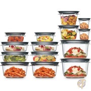 Rubbermaid ラバーメイド キッチン用品 食品保存容器 蓋付き コンテナ 14個セット クリア グレー 2108373|キッチン雑貨|アメリカ調理家電：種類別