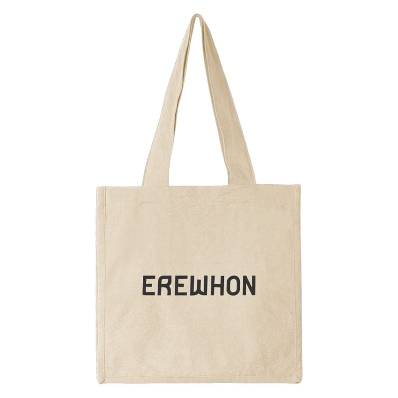 Erewhon エレワン ショッパーバッグ Creme With Grey Print Erewhon エレワン ショッパーバッグ エコバック Creme With Grey