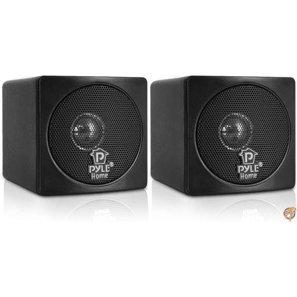 Pyle PCB3BK 3  100 Watt Mini Cube Speaker Pair Black [並行輸入品] 送料無料