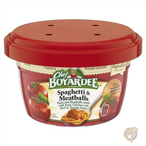 Chef Boyardee ボヤディーシェフ トマトソーススパゲッティ&ミートボール 電子レンジ対応 212g 12個 6414404717
