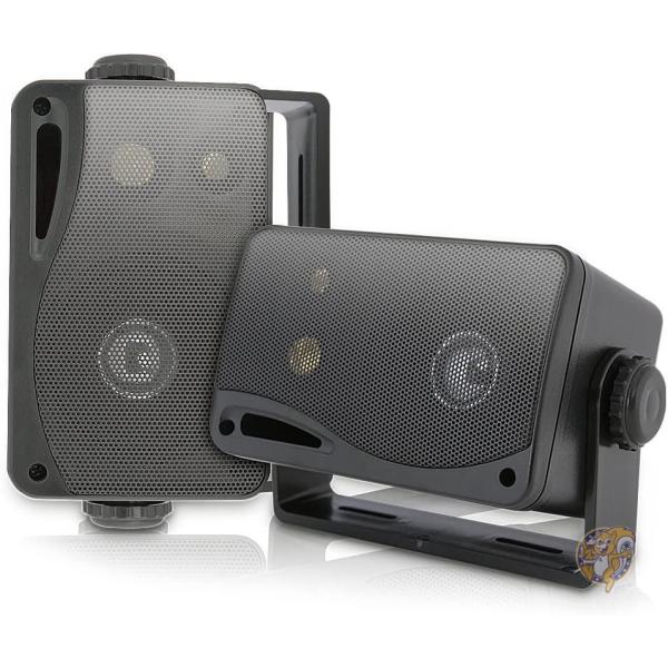 (未使用･未開封品)　Pyle 3.5インチ3-Way防水型ボックススピーカー(ブラック/ペア)(※アンプは内蔵されていません) p1m72rm Pyle 3.5インチ3-Way防水型ボックススピーカー(ブラック/ペア