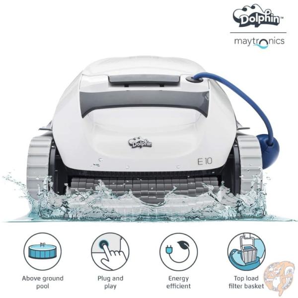 Dolphin E10 自動 プールクリーナー ロボット掃除機 9mまでのAbove Groundプールに対応 ゴミ吸引 Robotic Pool Vacuum Cleaner Dolphin E10 自動 プールクリーナー ロボット掃除機 9mまでのAbove