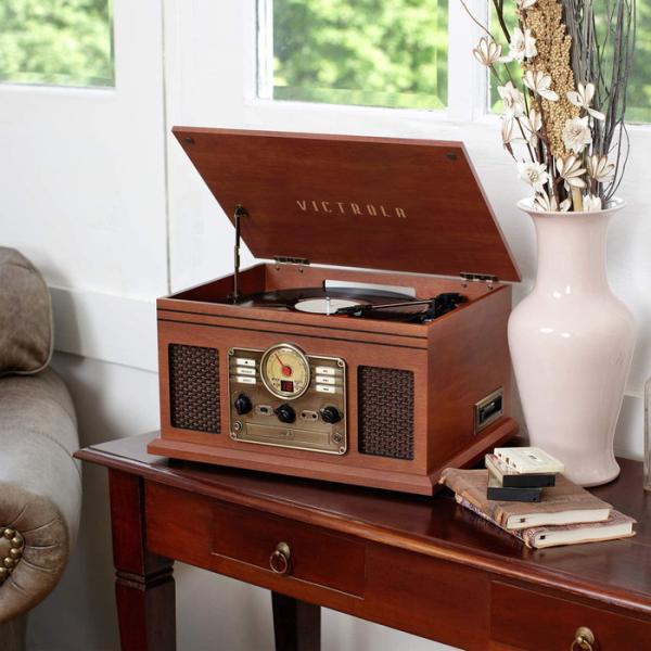 Victrola ノスタルジック ウッド 6-in-1 Bluetooth レコードプレーヤー