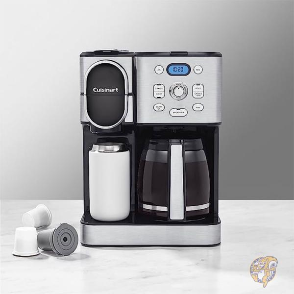 Cuisinart SS-16W ステンレススチールコーヒーメーカー (ホワイト) - 25%高速抽出 コンボコーヒーセンター リッチコーヒーセット ステンレススチールタンブラー Cuisinart Coffee Maker, 12-Cup Glass Carafe, Automatic Hot ＆ Iced