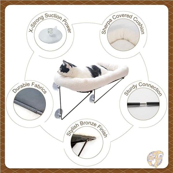 猫 ウィンドウポーチ ペットベッド付き 大型猫 子猫用 猫窓ハンモック