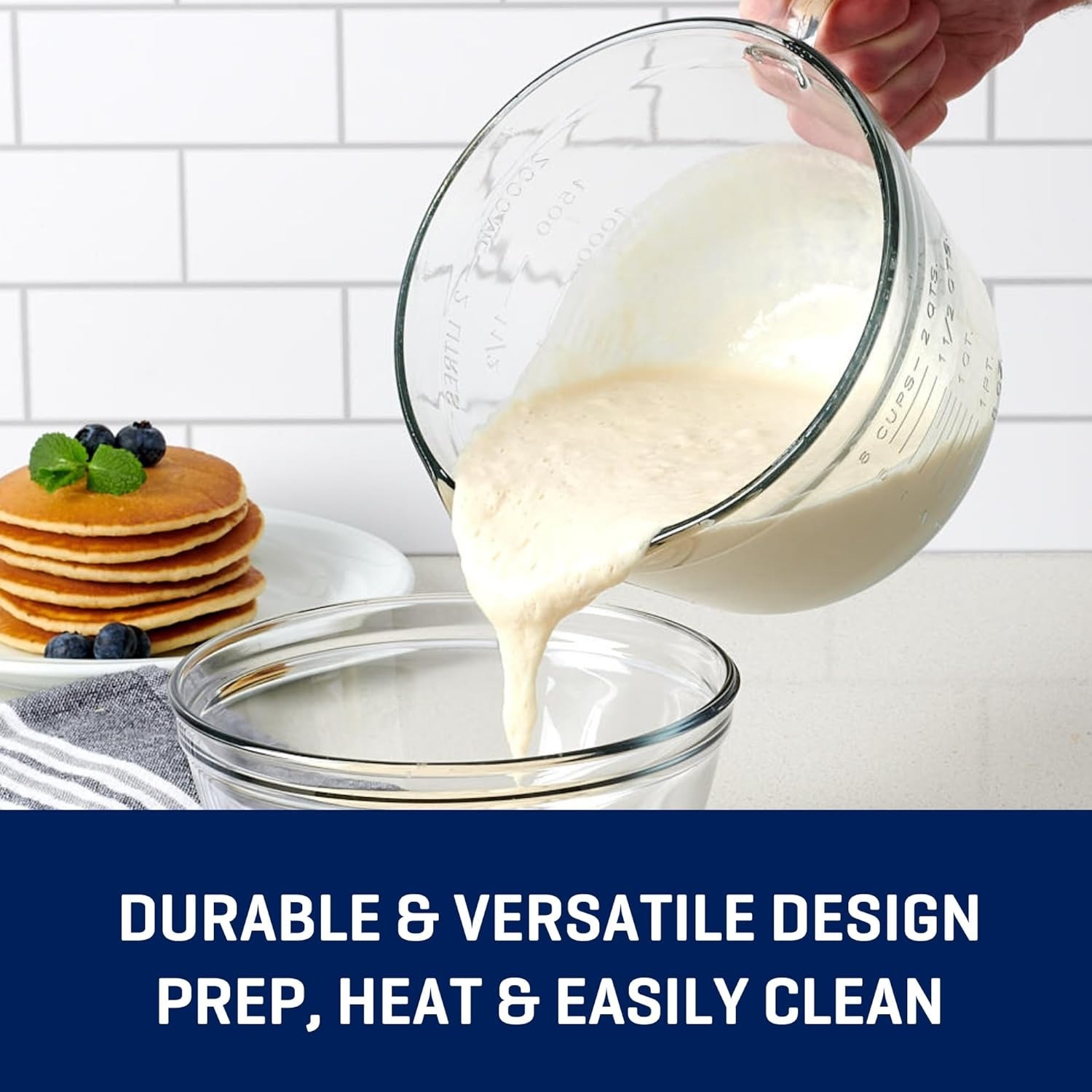 アンカーホッキング バッターボウル 2クォート ガラスボウル 赤 蓋付