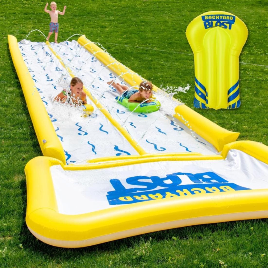 巨大なウォータースライダー 本格 ウォータースライド 水遊び 水しぶき スリリング 30' BACKYARD BLAST 家庭用プール  ｜アメリカキッチン輸入プロ 調理家電 キッチン雑貨 アウトドア BACKYARD BLAST 31フィート スプリンクラーホース、ウォータースライドアクセサリー、芝生スプリンクラー