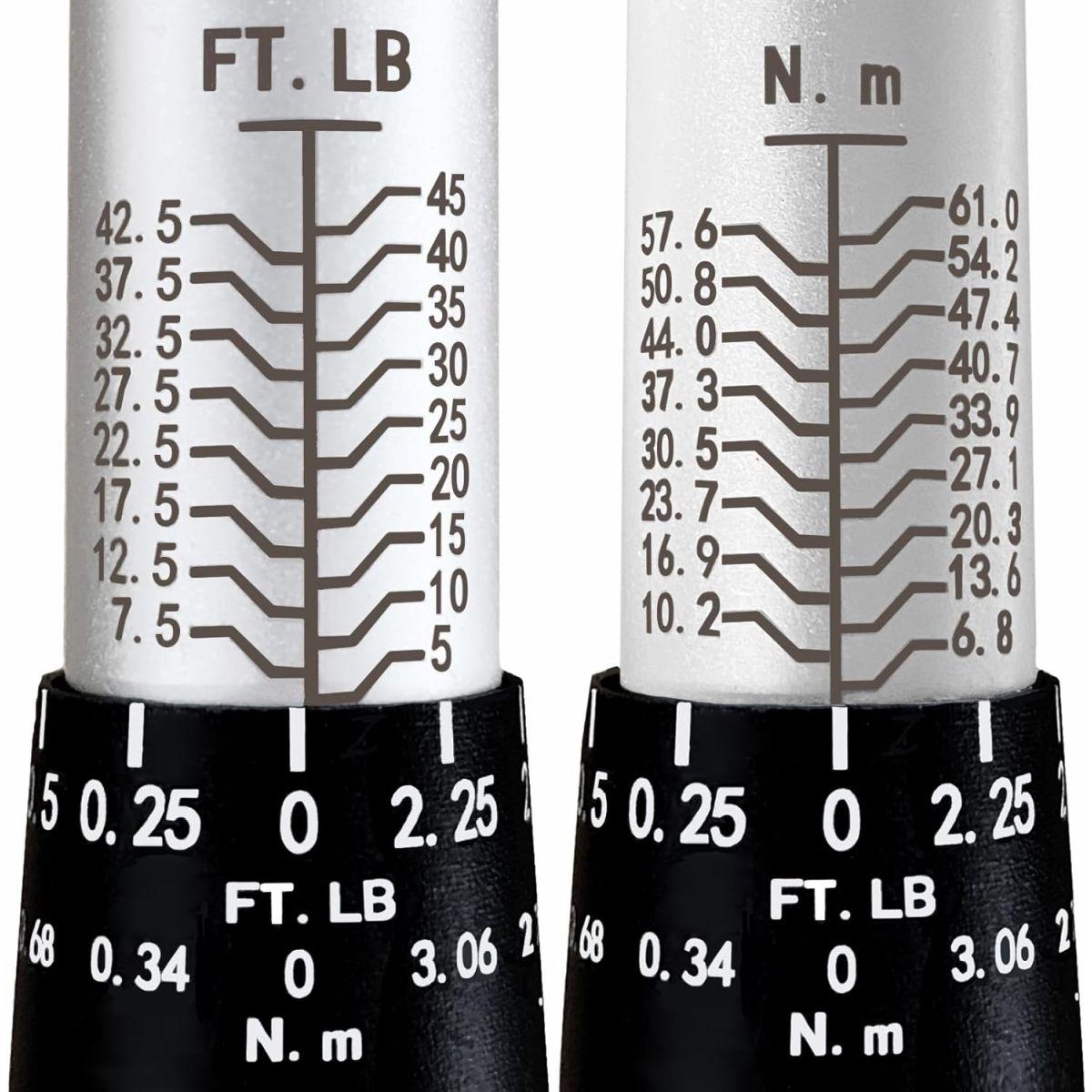 トルクレンチ、9.5mm差込角、5~45 ft.lb / 7~61Nm、3/8インチ