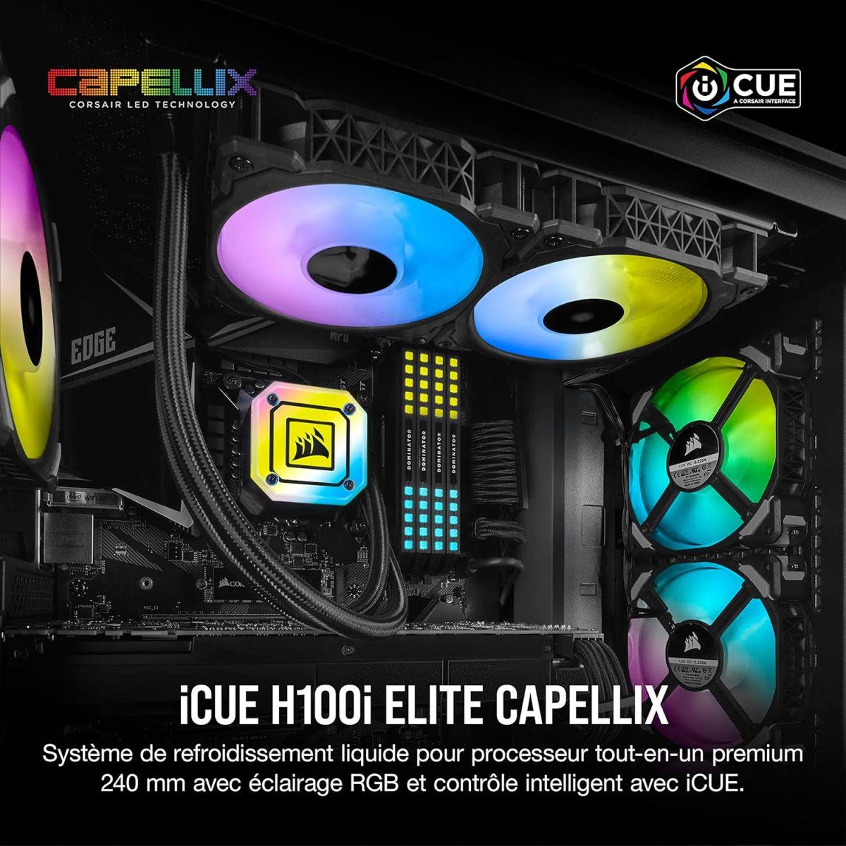 CORSAIR 一体型簡易水冷CPUクーラー 240mm iCUE H100i ELITE