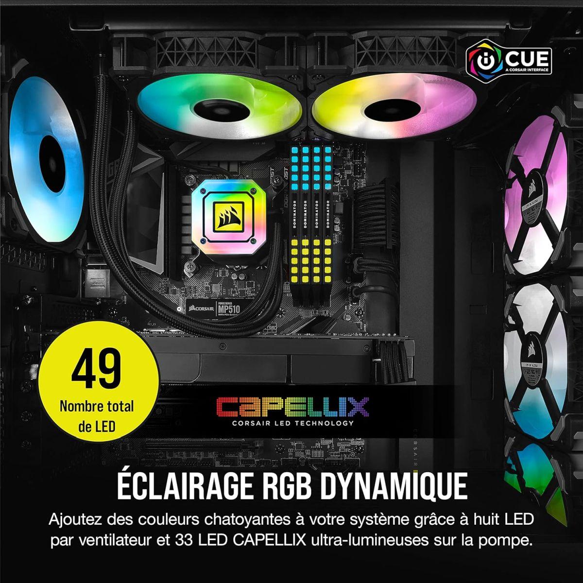 CORSAIR H100i ELITE 水冷CPUクーラー ほぼ未使用品 CORSAIR 一体型簡易水冷CPUクーラー 240mm iCUE H100i ELITE