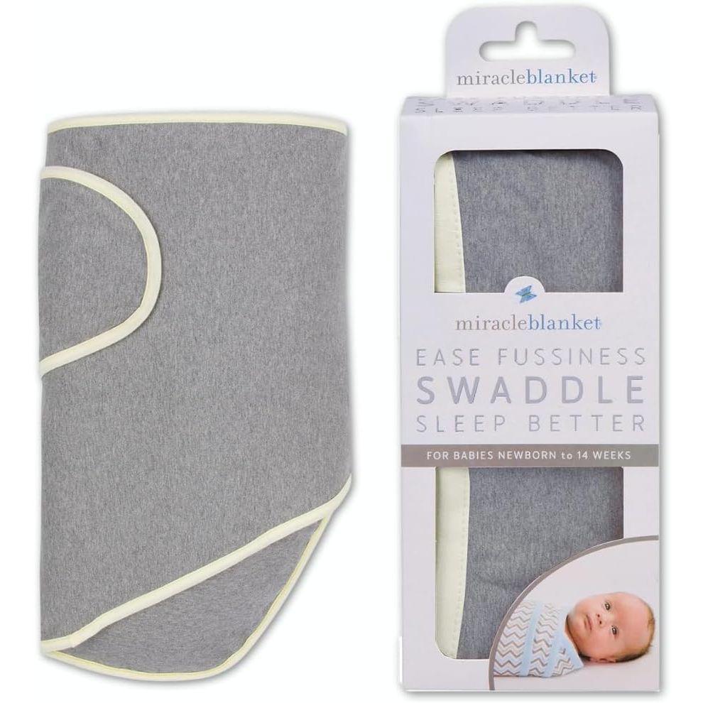 Miracle Blanket ベビーおくるみ 寝かしつけ スワドル 魔法のおくるみ ミラクル ブランケット グレー×イエロー ｜アメリカ