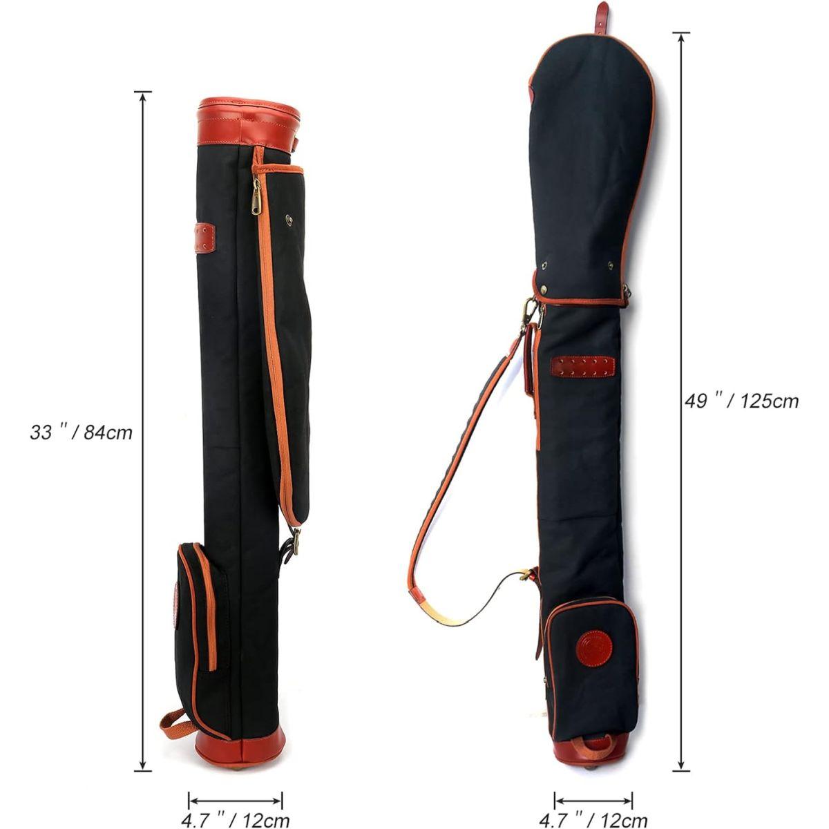 Tourbonコース トレーニング 練習ゴルフバッグ クラブ トラベルケース ファスナーポケット付き 防水キャンバス&レザー n5ksbvb TOURBON メンズ レディース ゴルフバッグ キャリーケース ファスナー