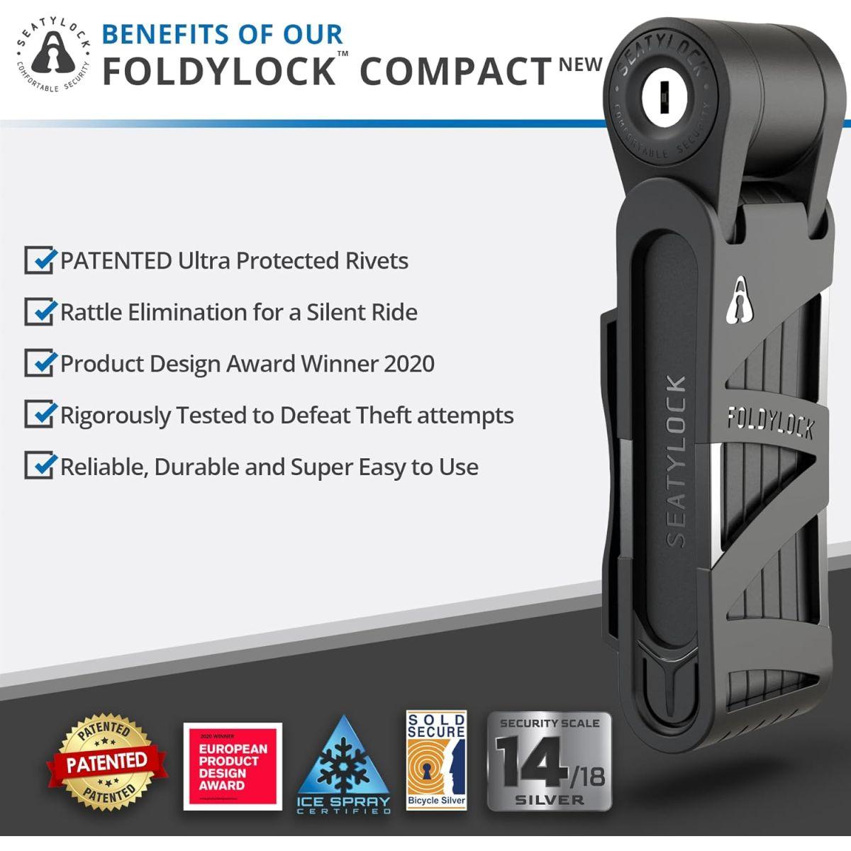 SEATYLOCK FOLDYLOCK　コンパクト　オレンジ　自転車ロック Foldylock Compact - SEATYLOCK