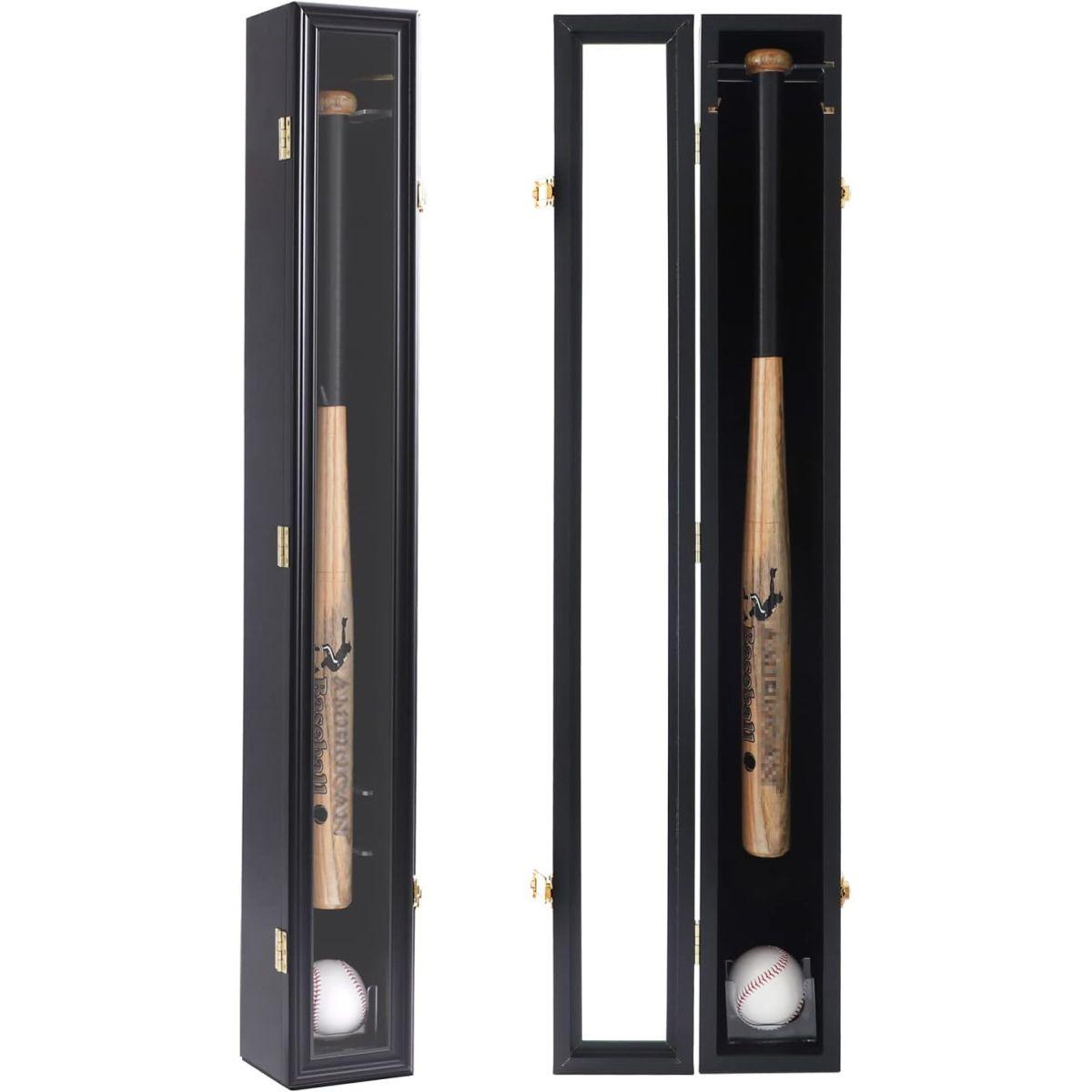 HOROW 野球バットディスプレイケース 木製フレーム アクリル透明ドア