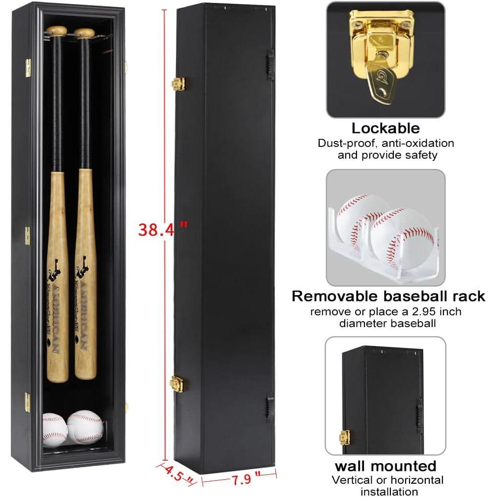 HOROW 野球バット ディスプレイケース 木製フレーム アクリル製 透明