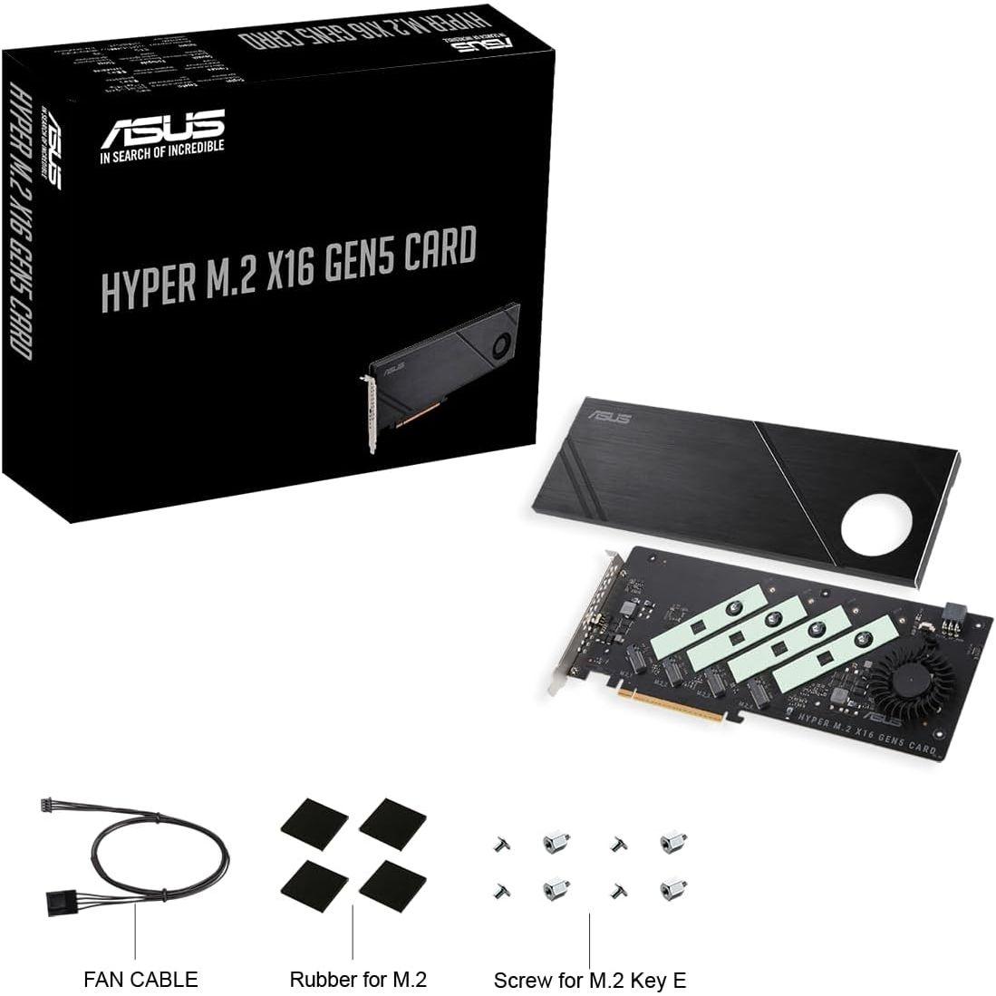ASUS Hyper M.2 x16 Gen5 カード (PCIe 5.0/4.0) 4つのNVMe M.2